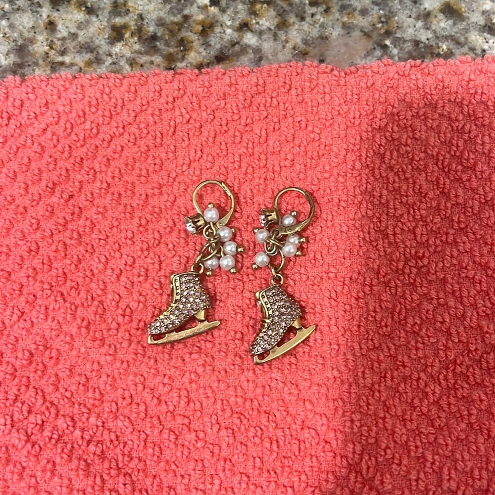Vintage Betsey Johnson ice skate earrings